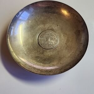 1950-60s Silver Plate , Libaneese Coin Small Dish, 9cm